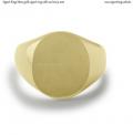 Mens gold signet ring with seal (16x14 mm ~ 0.63x0.55 inch) model