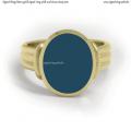 Mens gold signet ring with seal (stone 16x13 mm ~ 0.63x0.51 inch) model