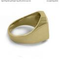 Mens gold signet ring with seal (stone 14x12 mm ~ 0.55x0.47 inch) model