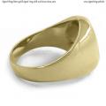 Mens gold signet ring with seal (stone 16x14 mm ~ 0.63x0.55 inch) model