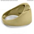 Mens gold signet ring with seal (stone 16x13 mm ~ 0.63x0.51 inch) model