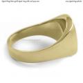 Mens gold signet ring with seal (15x14 mm ~ 0.59x0.55 inch) model