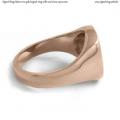 Mens rose gold signet ring with seal (stone 14x12 mm ~ 0.55x0.47 inch) model