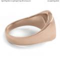 Mens rose gold signet ring with seal (15x14 mm ~ 0.59x0.55 inch) model