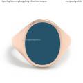 Mens rose gold signet ring with seal (stone 16x13 mm ~ 0.63x0.51 inch) model