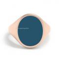 Mens rose gold signet ring with seal (stone 16x13 mm ~ 0.63x0.51 inch) ring engraving