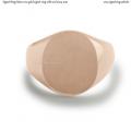 Mens rose gold signet ring with seal (16x14 mm ~ 0.63x0.55 inch) model