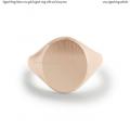 Mens rose gold signet ring with seal (16x13 mm ~ 0.63x0.51 inch) model