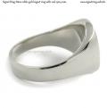 Mens white gold signet ring with seal (15x14 mm ~ 0.59x0.55 inch) model