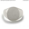 Mens white gold signet ring with seal (16x14 mm ~ 0.63x0.55 inch) model