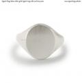 Mens white gold signet ring with seal (16x13 mm ~ 0.63x0.51 inch) model