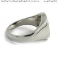 Mens white gold signet ring with seal (stone 14x12 mm ~ 0.55x0.47 inch) model