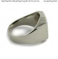 Mens white gold signet ring with seal (stone 14x12 mm ~ 0.55x0.47 inch) model