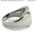 Mens white gold signet ring with seal (stone 15x12 mm ~ 0.59x0.47 inch) model