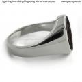 Mens white gold signet ring with seal (stone 15x13 mm ~ 0.59x0.51 inch) model