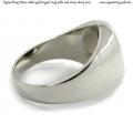 Mens white gold signet ring with seal (stone 16x14 mm ~ 0.63x0.55 inch) model