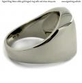 Mens white gold signet ring with seal (stone 16x13 mm ~ 0.63x0.51 inch) model