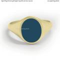 Womens gold signet ring with seal (stone 11x9 mm ~ 0.43x0.35 inch) model