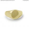 Womens gold signet ring with seal 9x7 mm