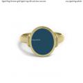 Womens gold signet ring with seal (stone 12x10 mm ~ 0.47x0.39 inch) model