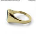 Womens gold signet ring with seal (stone 10x8 mm ~ 0.39x0.31 inch) model