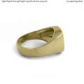 Womens gold signet ring with seal (stone 10x9,5 mm ~ 0.39x0.35 inch) model