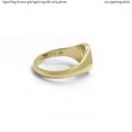 Womens gold signet ring with seal (9,5x8 mm ~ 0.35x0.31 inch) model