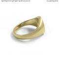 Womens gold signet ring with seal (11,5x10 mm ~ 0.43x0.39 inch) model