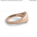 Womens rose gold signet ring with seal (stone 9,5x7,5 mm ~ 0.35x0.28 inch) model