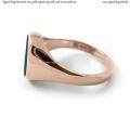 Womens rose gold signet ring with seal (stone 10x8 mm ~ 0.39x0.31 inch) model