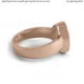 Womens rose gold signet ring with seal (stone 12x10 mm ~ 0.47x0.39 inch) model