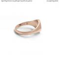 Womens rose gold signet ring with seal (9,5x8 mm ~ 0.35x0.31 inch) model