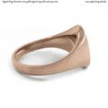 Womens rose gold signet ring with seal (13x11 mm ~ 0.51x0.43 inch) model