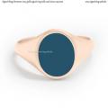 Womens rose gold signet ring with seal (stone 11x9 mm ~ 0.43x0.35 inch) model