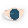 Womens rose gold signet ring with seal (stone 11x9 mm ~ 0.43x0.35 inch) ring engraving