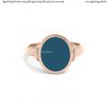 Womens rose gold signet ring with seal (stone 12x10 mm ~ 0.47x0.39 inch) model