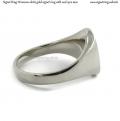 Womens white gold signet ring with seal (13x11 mm ~ 0.51x0.43 inch) model