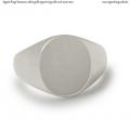 Womens white gold signet ring with seal (12x10 mm ~ 0.47x0.39 inch) model