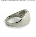 Womens white gold signet ring with seal (stone 12x10 mm ~ 0.47x0.39 inch) model