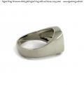 Womens white gold signet ring with seal (stone 10x9,5 mm ~ 0.39x0.35 inch) model